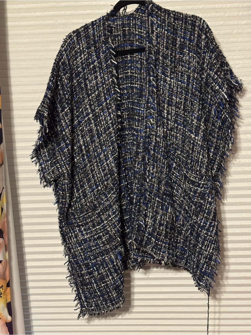 Blue Tweed Open-Front Women's cape